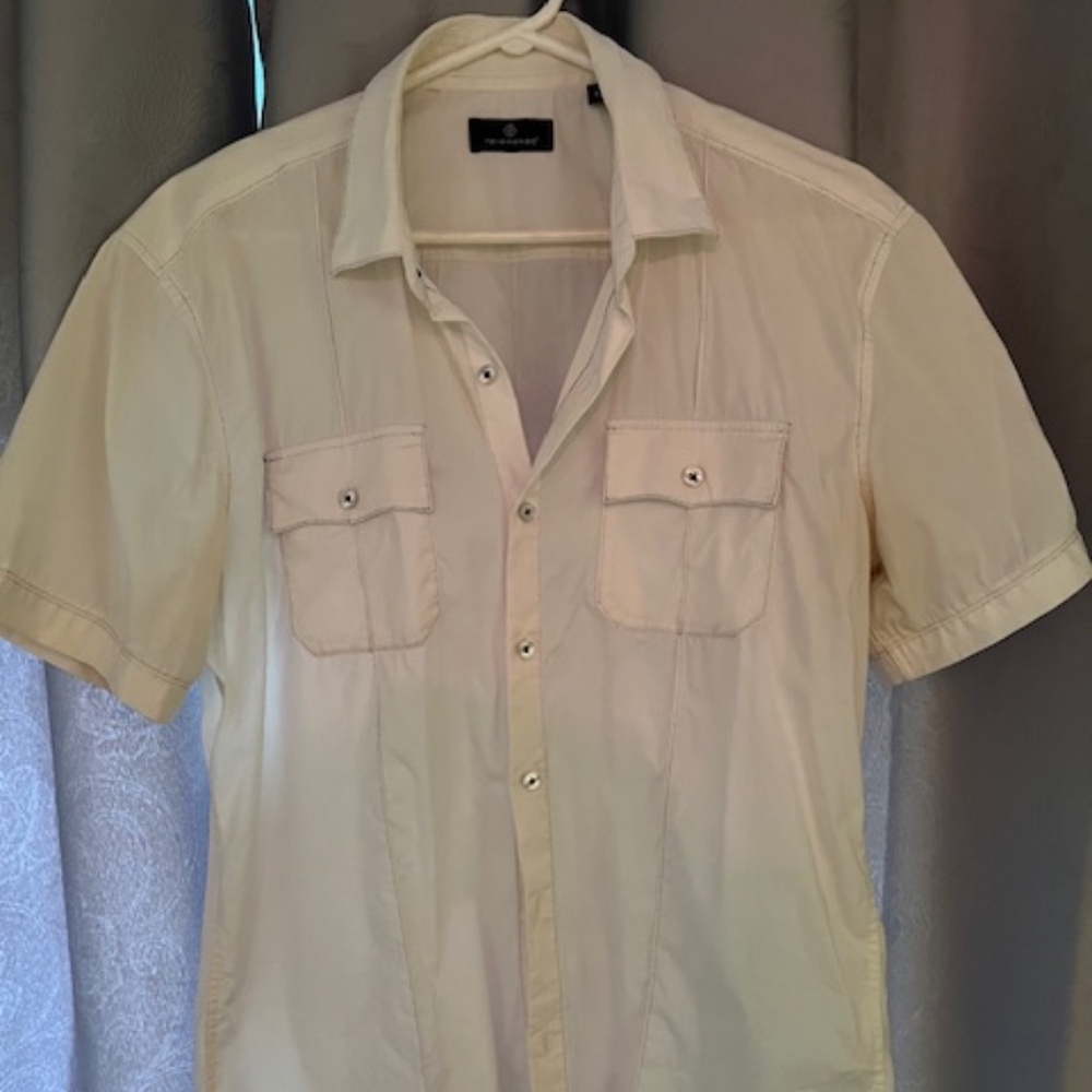 7 Diamonds white cotton short sleeve shirt